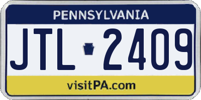 PA license plate JTL2409