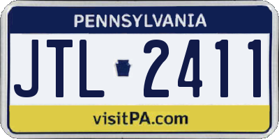 PA license plate JTL2411
