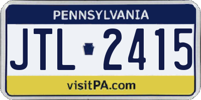 PA license plate JTL2415