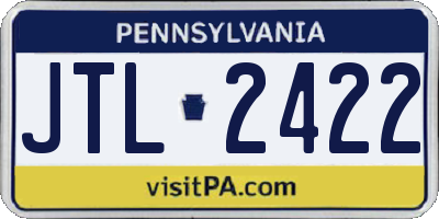 PA license plate JTL2422