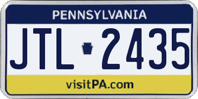 PA license plate JTL2435