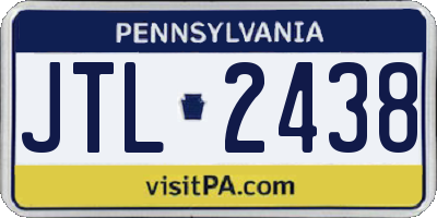 PA license plate JTL2438