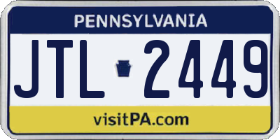 PA license plate JTL2449