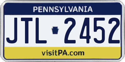 PA license plate JTL2452