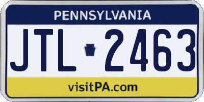 PA license plate JTL2463