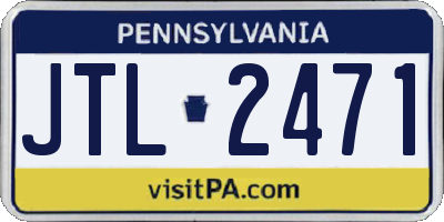 PA license plate JTL2471