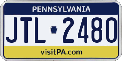 PA license plate JTL2480