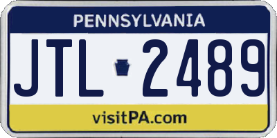 PA license plate JTL2489