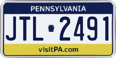 PA license plate JTL2491