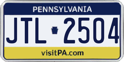 PA license plate JTL2504