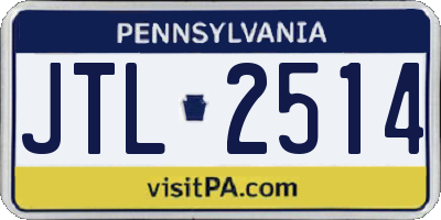 PA license plate JTL2514