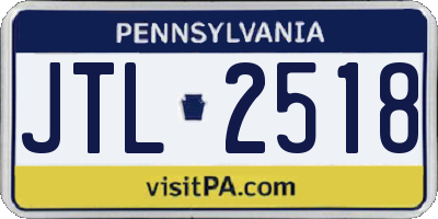 PA license plate JTL2518