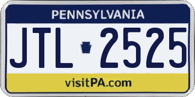 PA license plate JTL2525
