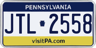PA license plate JTL2558