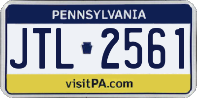 PA license plate JTL2561