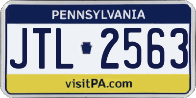 PA license plate JTL2563