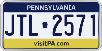 PA license plate JTL2571