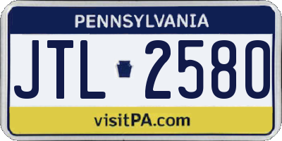 PA license plate JTL2580