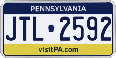 PA license plate JTL2592