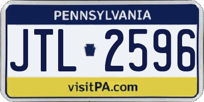 PA license plate JTL2596