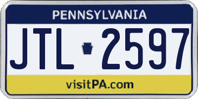 PA license plate JTL2597