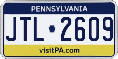 PA license plate JTL2609