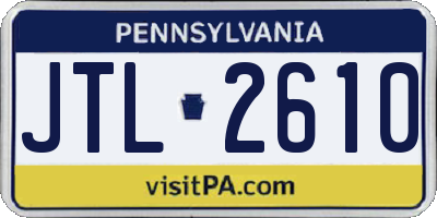 PA license plate JTL2610