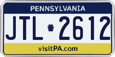 PA license plate JTL2612
