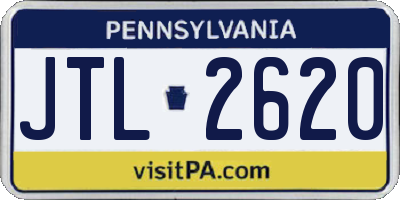 PA license plate JTL2620