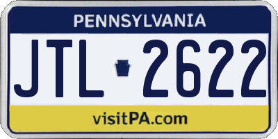 PA license plate JTL2622