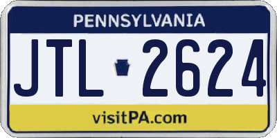 PA license plate JTL2624