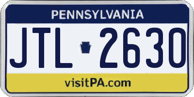 PA license plate JTL2630