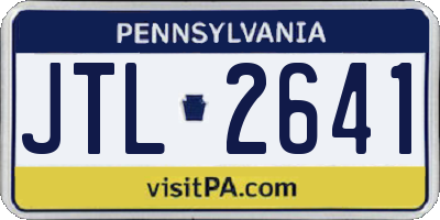 PA license plate JTL2641