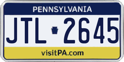 PA license plate JTL2645