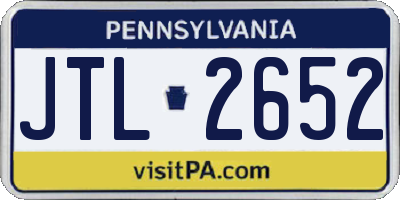 PA license plate JTL2652