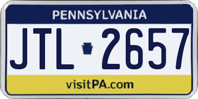 PA license plate JTL2657