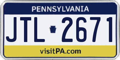 PA license plate JTL2671