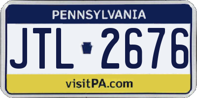 PA license plate JTL2676