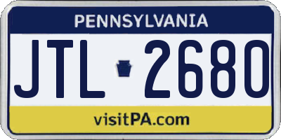 PA license plate JTL2680