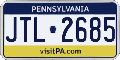 PA license plate JTL2685