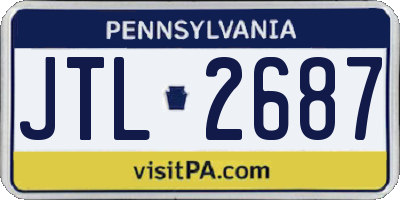 PA license plate JTL2687