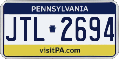 PA license plate JTL2694