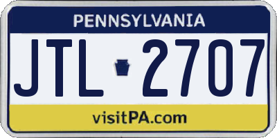 PA license plate JTL2707