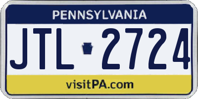 PA license plate JTL2724