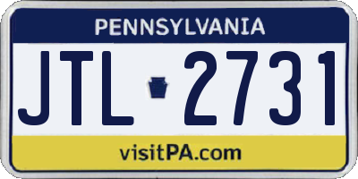 PA license plate JTL2731