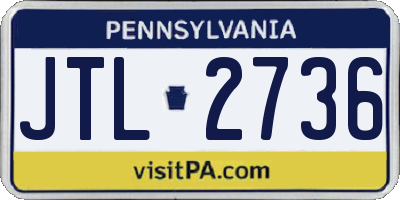 PA license plate JTL2736