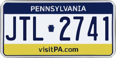 PA license plate JTL2741