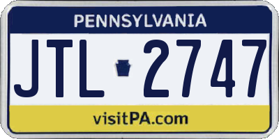 PA license plate JTL2747