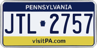 PA license plate JTL2757