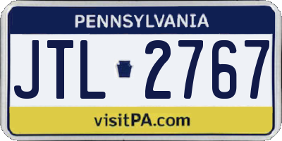PA license plate JTL2767